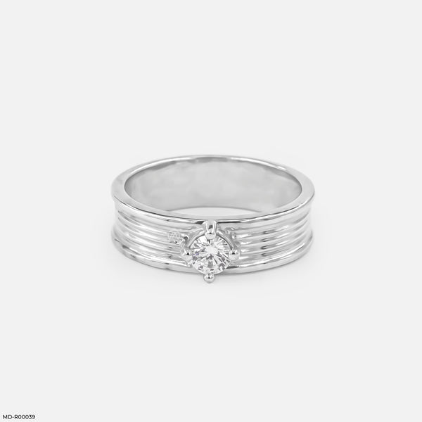 The Solitaire Groove Ring Platinum 950