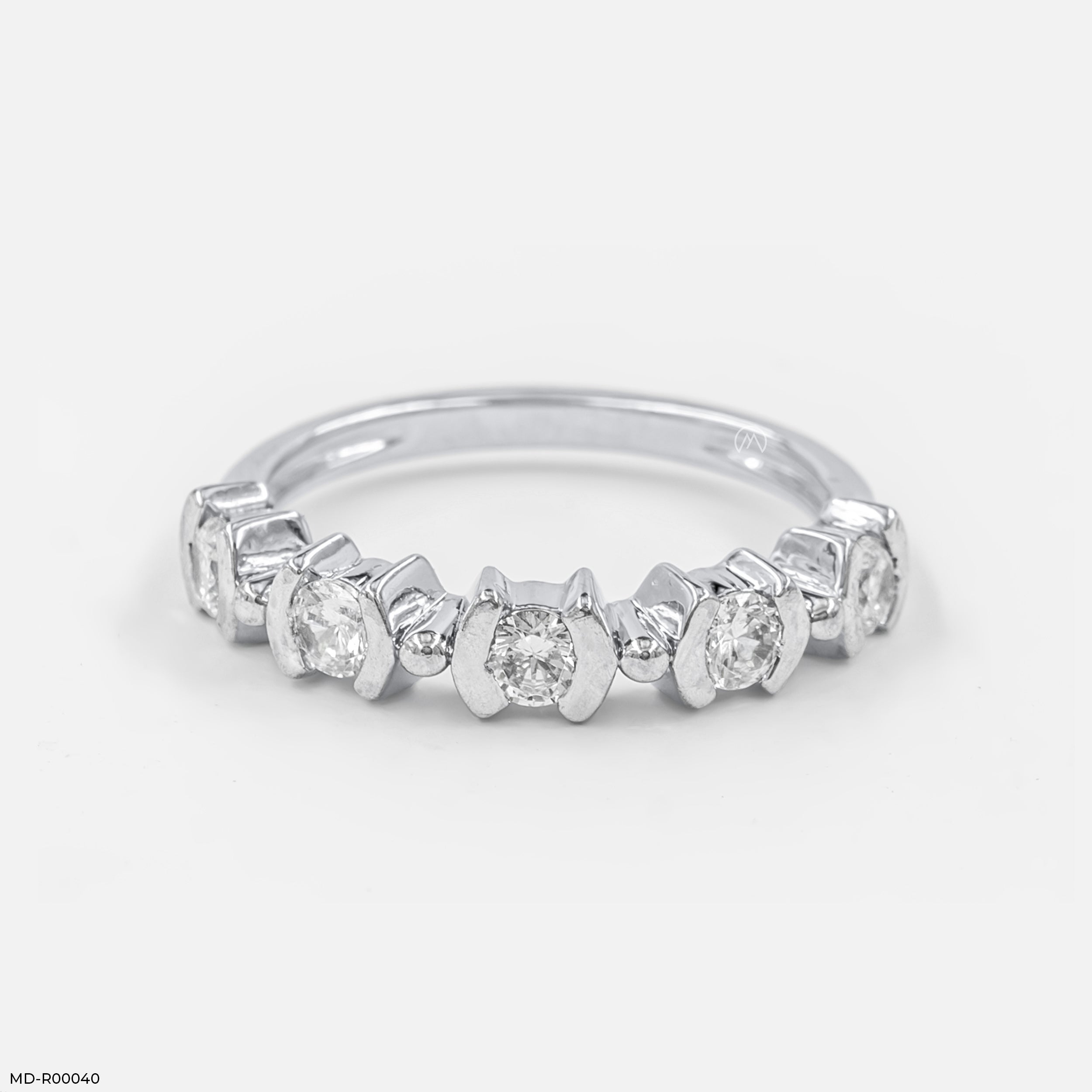 The Two-Tone Half-Eternity Band 9K Yellow Gold