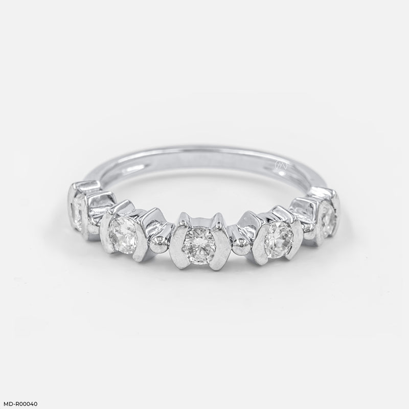 The Two-Tone Half-Eternity Band 14K White Gold