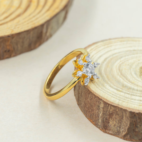 Floret Diamond Ring 14K Yellow Gold