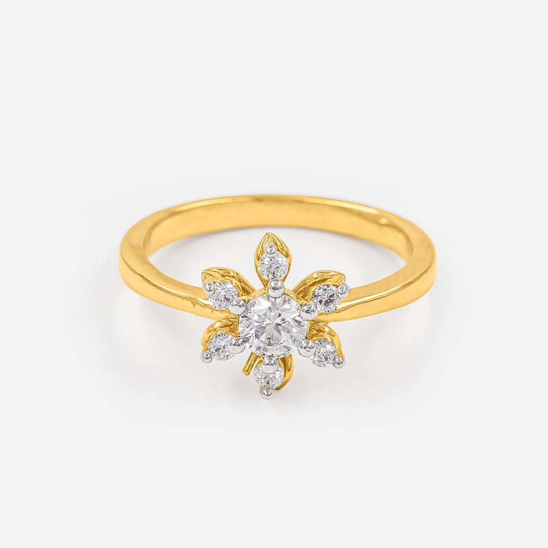 Floret Diamond Ring 14K Yellow Gold