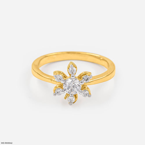 Floret Diamond Rings 9K Yellow Gold