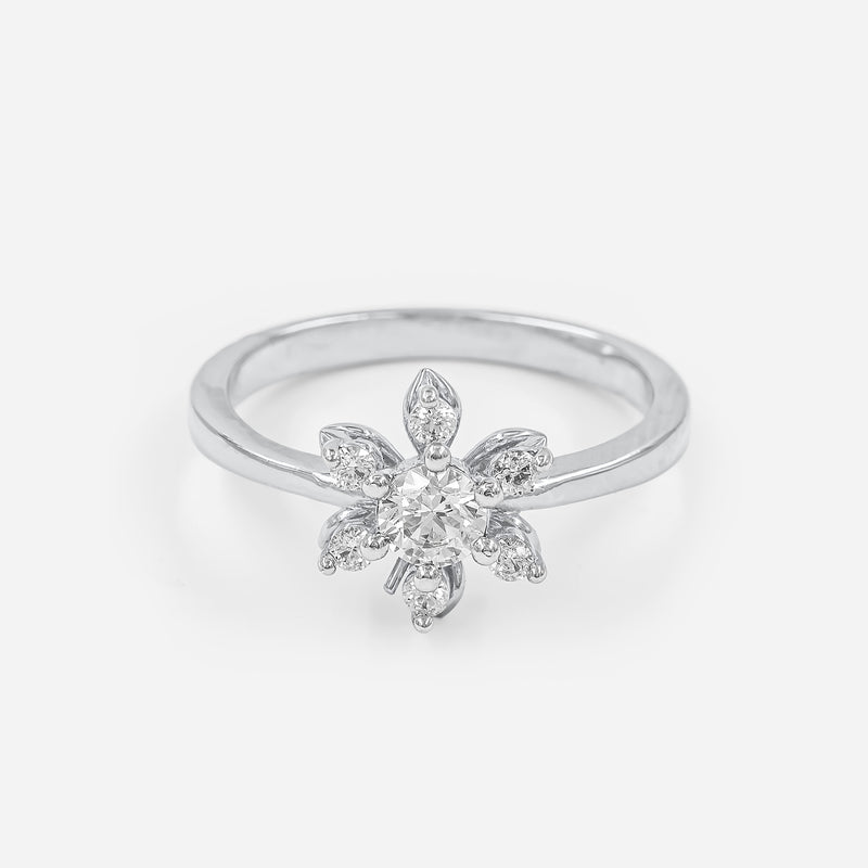 Floret Diamond Ring 14K Yellow Gold