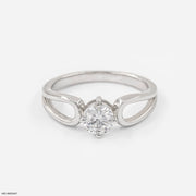 0.50 Carat Vivid Round Solitaire Ring Platinum 950