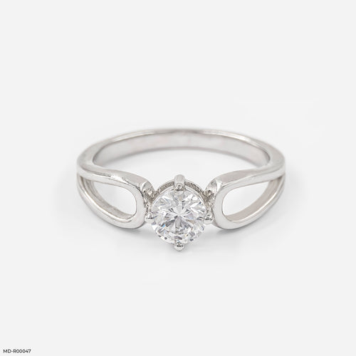 0.50 Carat Vivid Round Solitaire Ring 9K White Gold