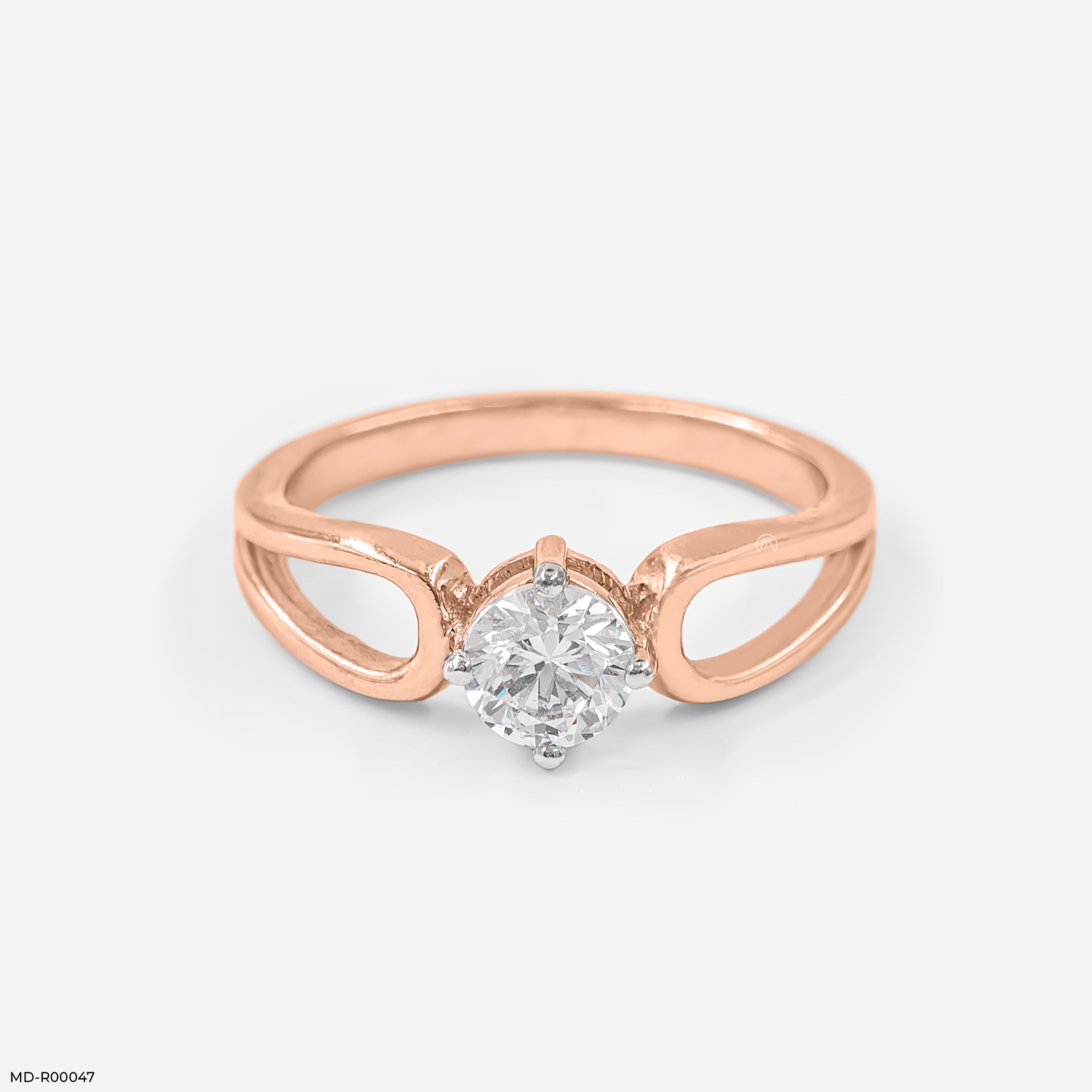 0.50 Carat Vivid Round Solitaire Ring 14K Rose Gold
