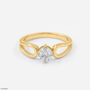 0.50 Carat Vivid Round Solitaire Ring 18K Yellow Gold