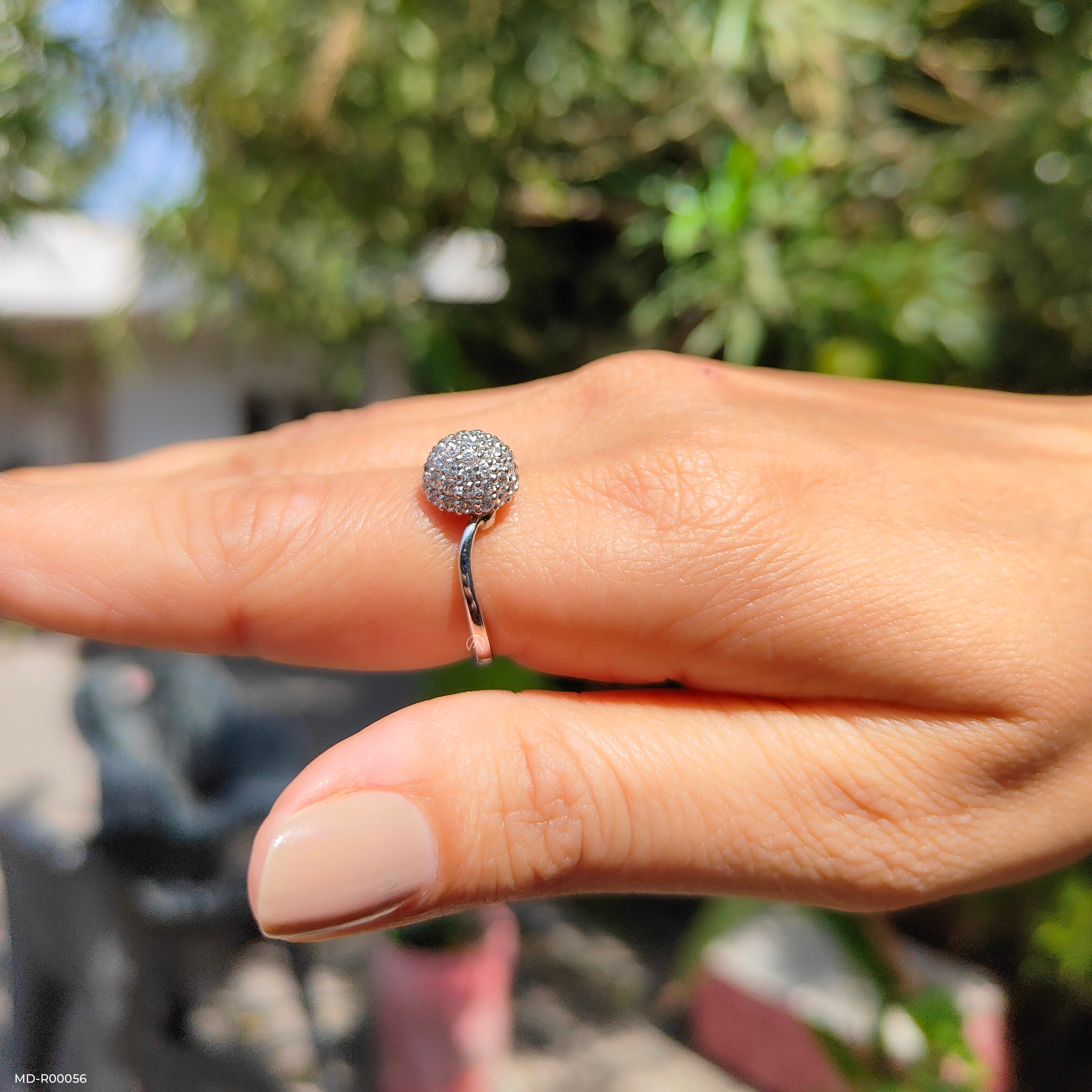 Dome Cluster Diamond Rings