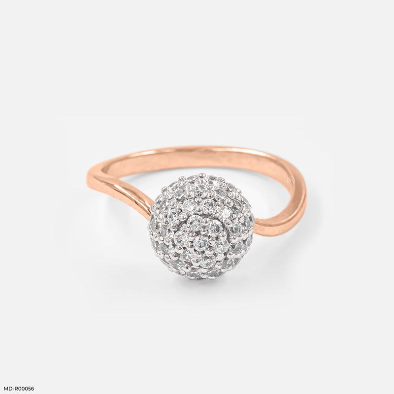 Dome Cluster Diamond Rings 14K Yellow Gold