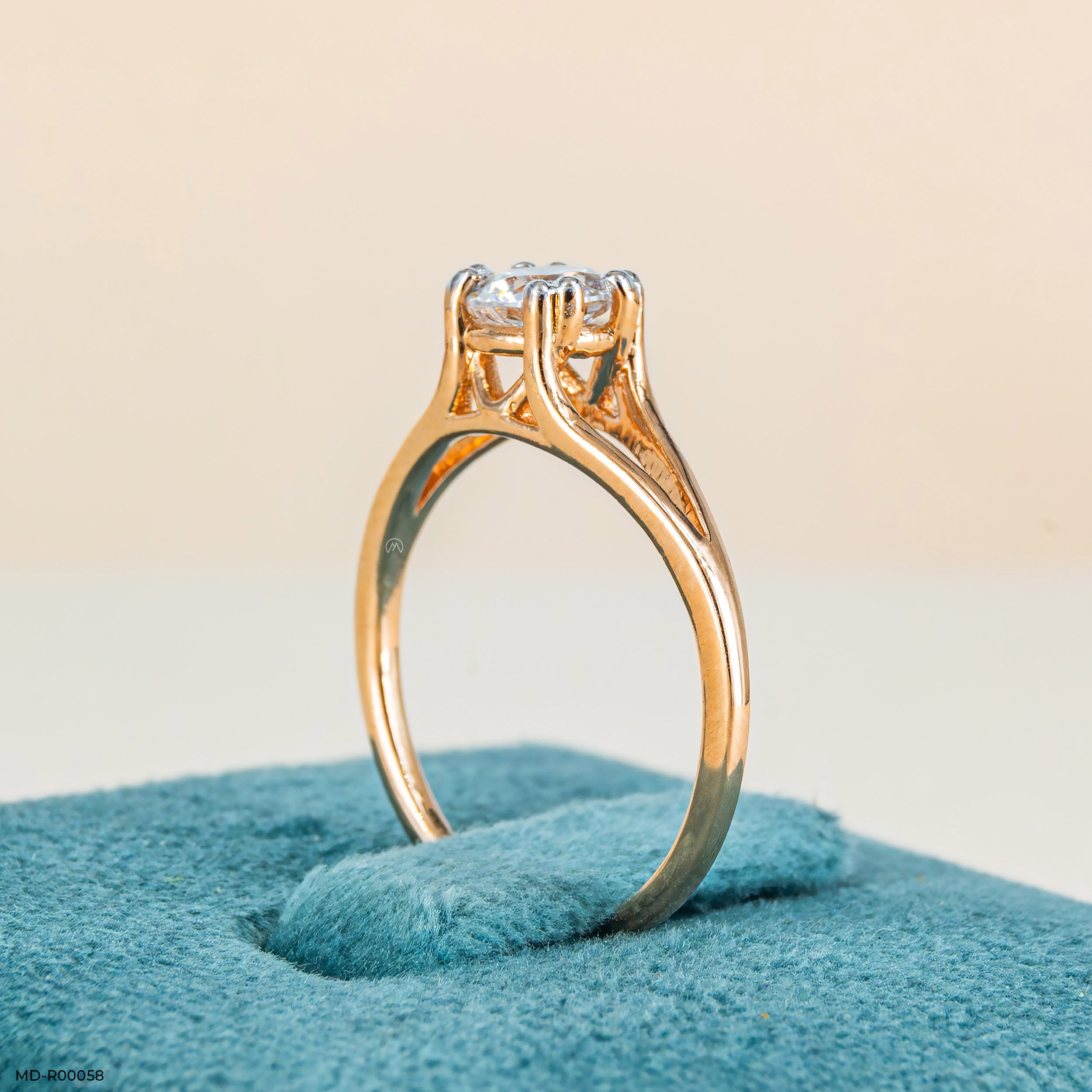 Galaxy Solitaire Diamond Rings 14K Rose Gold