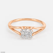 Galaxy Solitaire Diamond Rings 14K Rose Gold