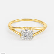 Galaxy Solitaire Diamond Rings 14K Yellow Gold