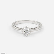 Isobell Solitaire Diamond Rings 14K White Gold