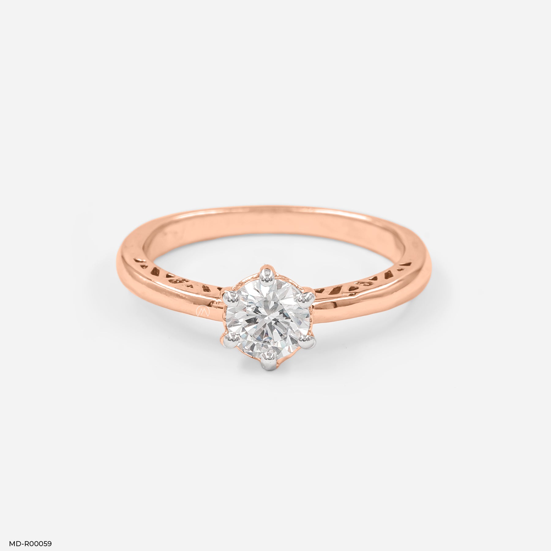 Isobell Solitaire Diamond Rings 14K Rose Gold