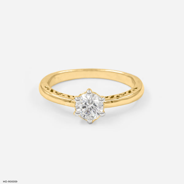 Isobell Solitaire Diamond Rings 18K Yellow Gold