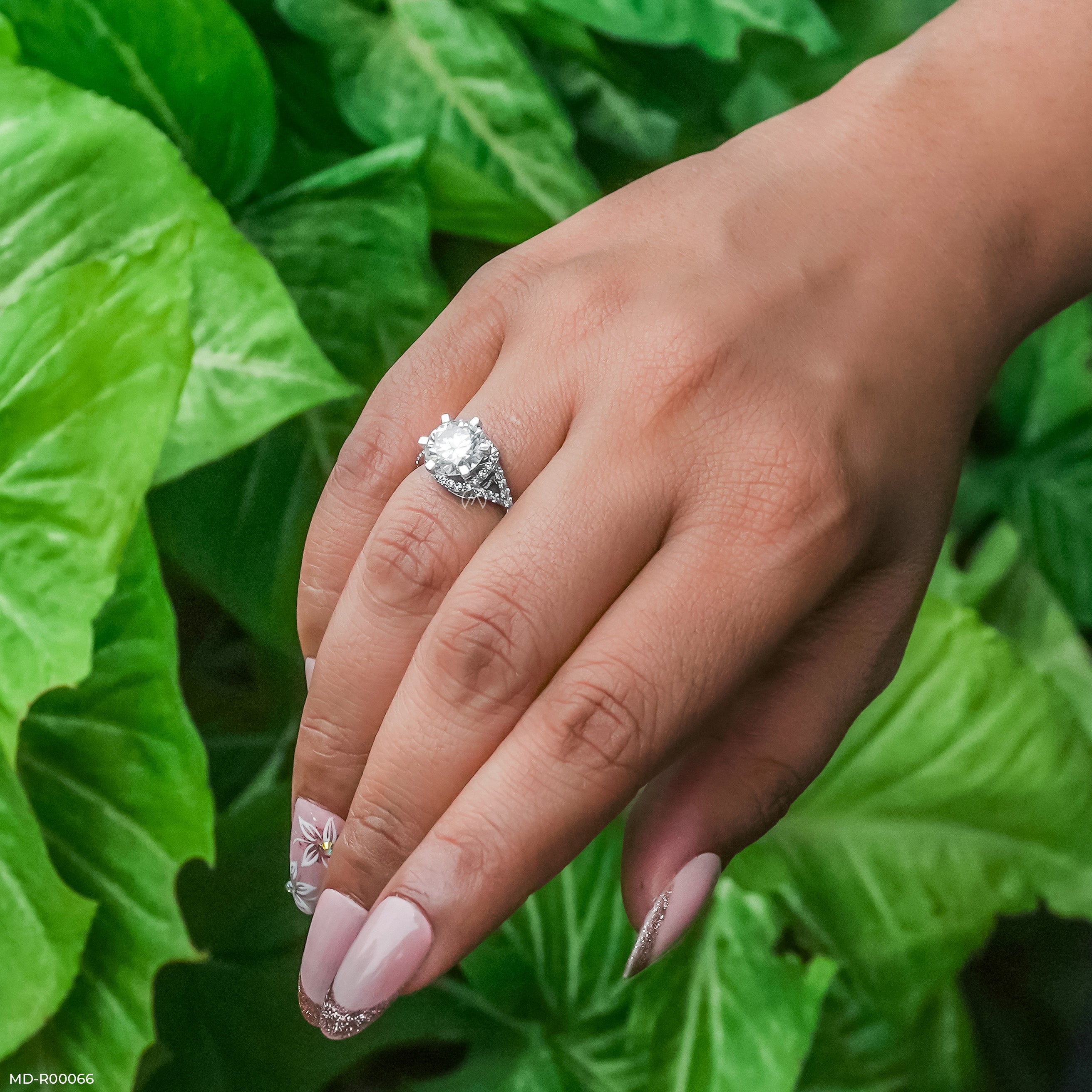 2.5 Carat Round Infinity Whirl Ring 14K Rose Gold