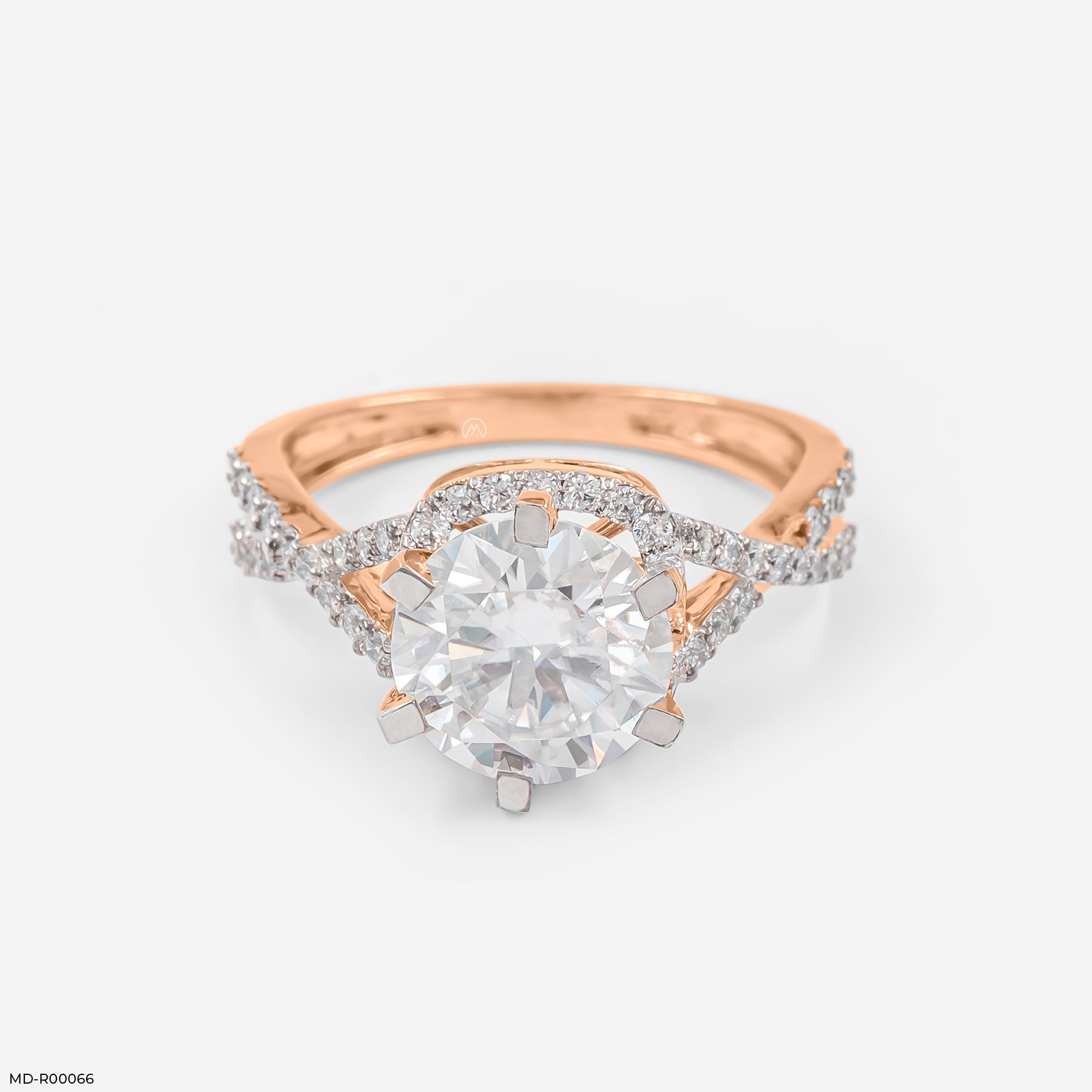 2.5 Carat Round Infinity Whirl Ring 9K White Gold