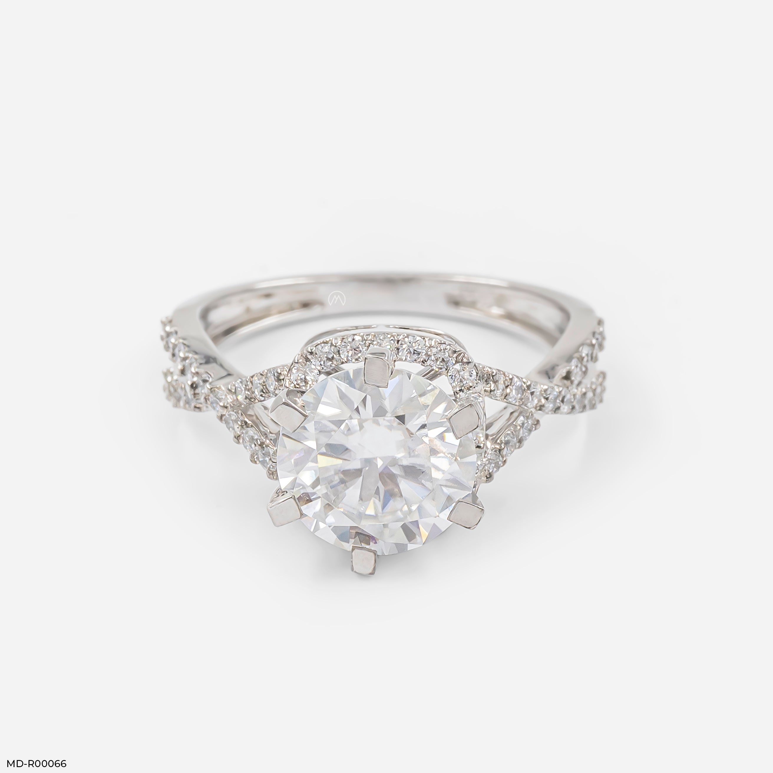 2.5 Carat Round Infinity Whirl Ring 14K Rose Gold
