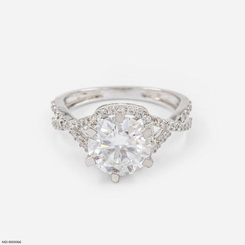 2.5 Carat Round Infinity Whirl Ring 9K White Gold