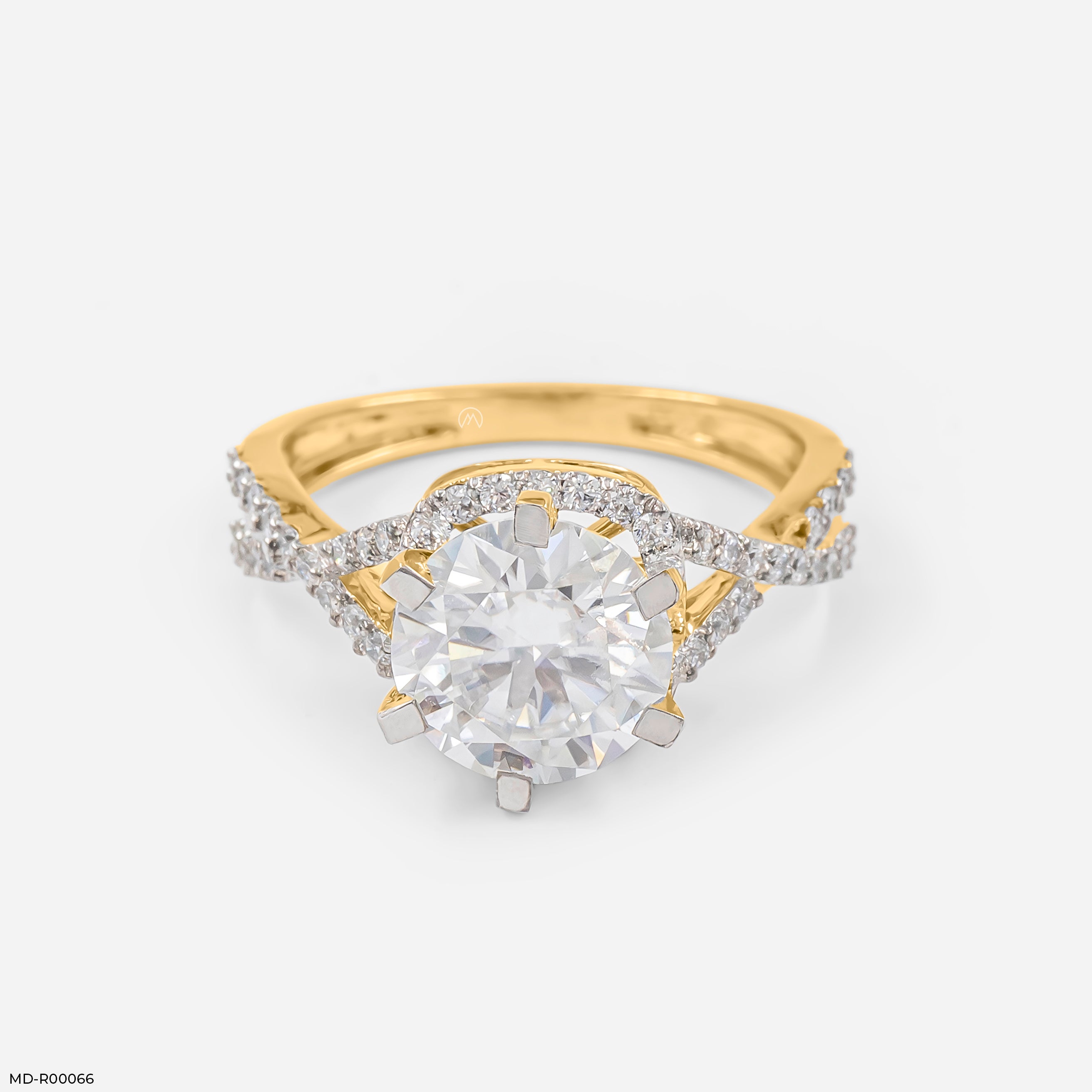 2.5 Carat Round Infinity Whirl Ring 14K Rose Gold