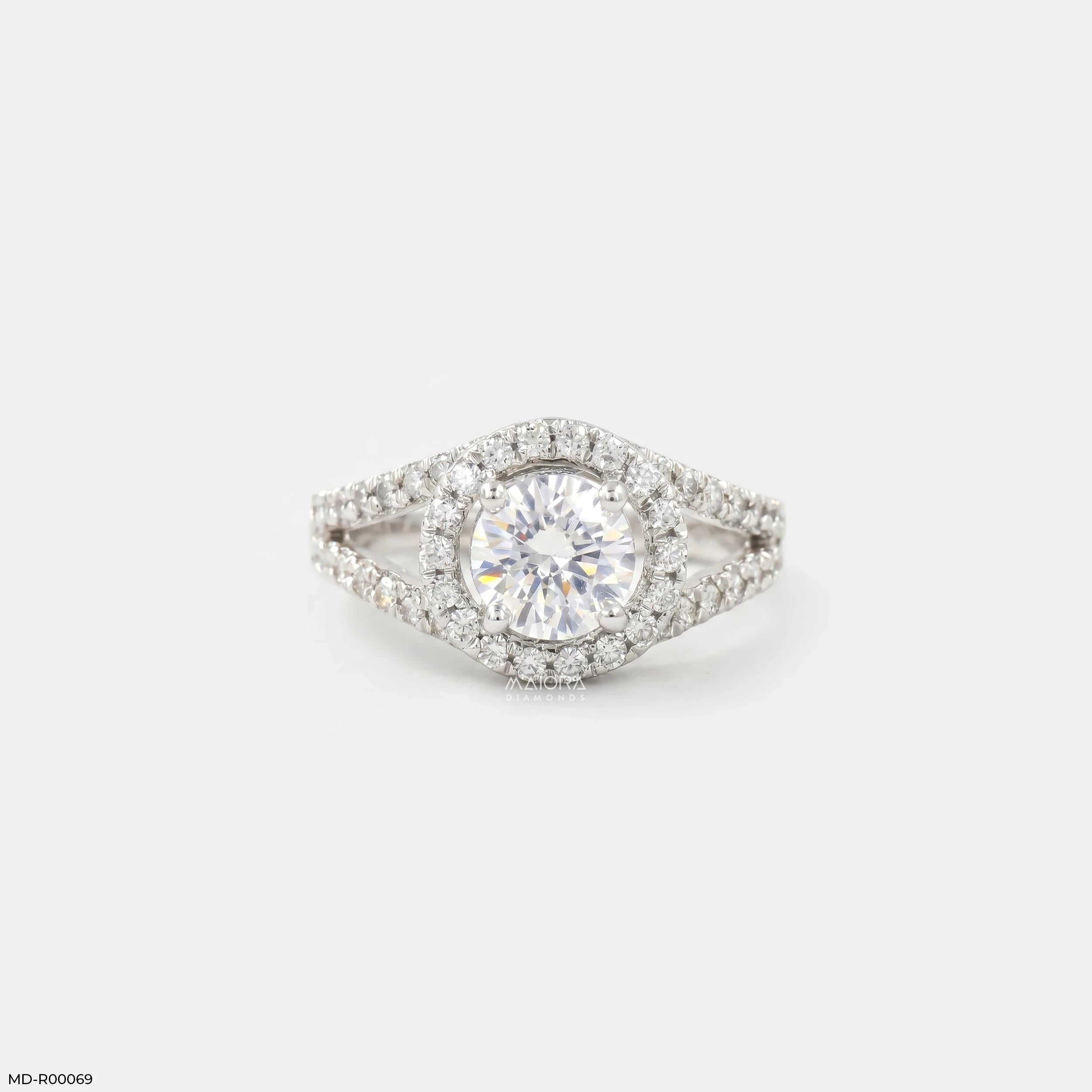 1 Carat Round Solitaire Victorian Halo Ring RING 14K Rose Gold
