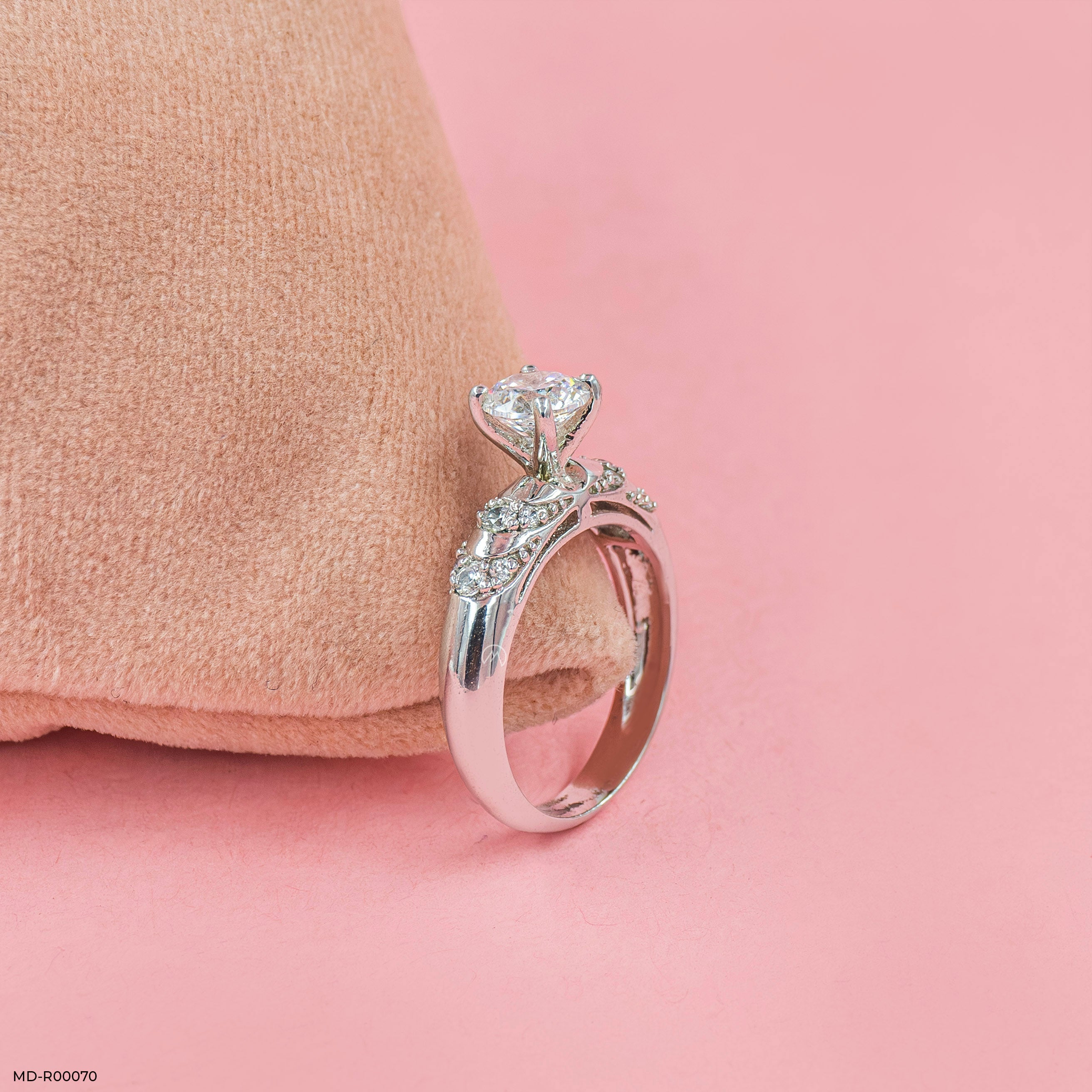 Jupiter Solitaire Diamond Rings 14K Rose Gold