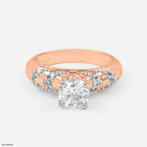 Jupiter Solitaire Diamond Rings 14K Rose Gold