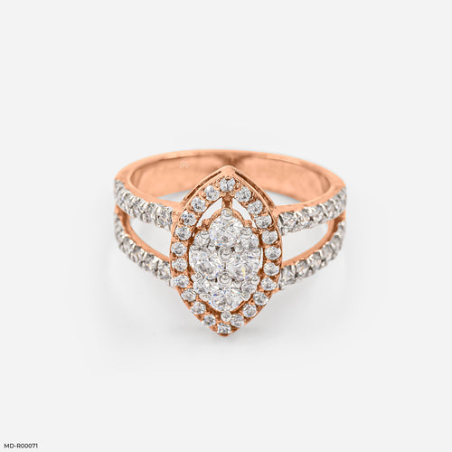 Vintage Marquise Diamond Rings 9K Rose Gold