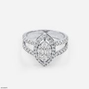 Vintage Marquise Diamond Rings Platinum 950