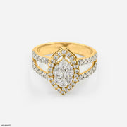 Vintage Marquise Diamond Rings 14K Yellow Gold