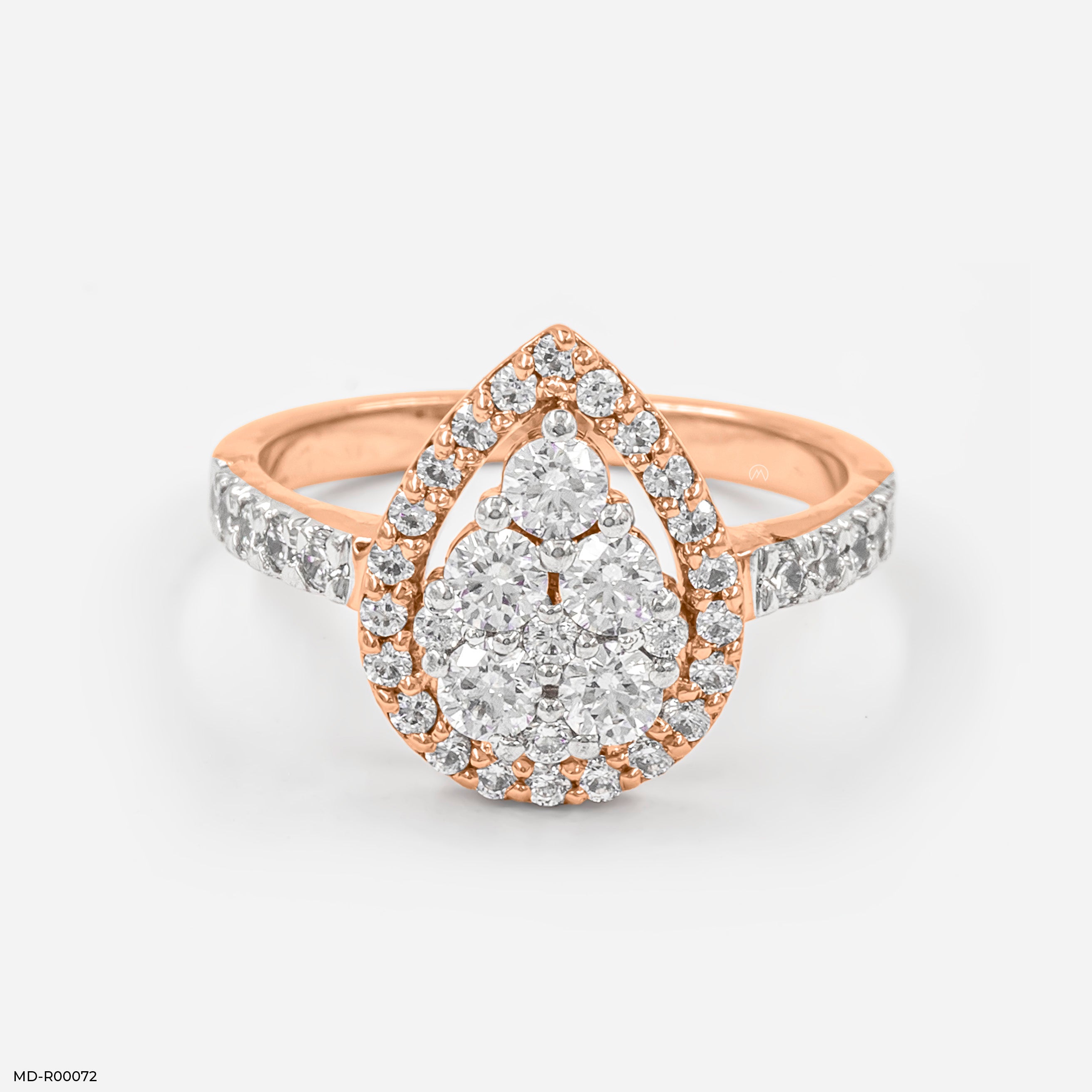 Pear Engagement  Diamond Rings 14K Rose Gold