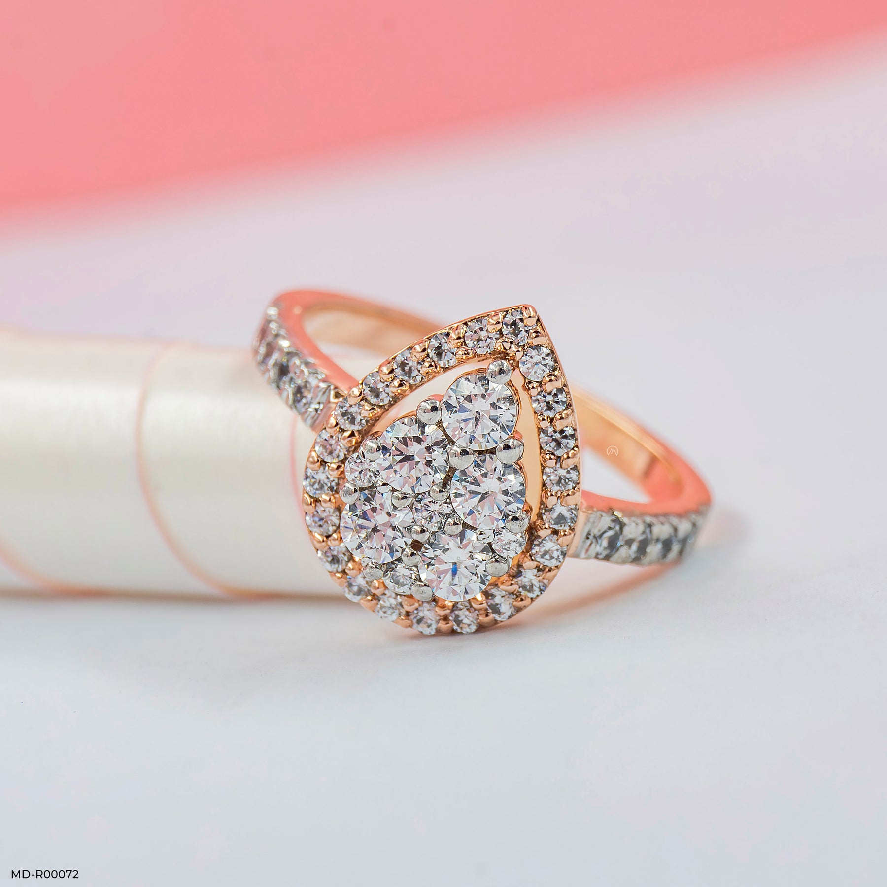 Pear Engagement  Diamond Rings 14K White Gold