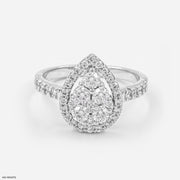 Pear Engagement  Diamond Rings Platinum 950