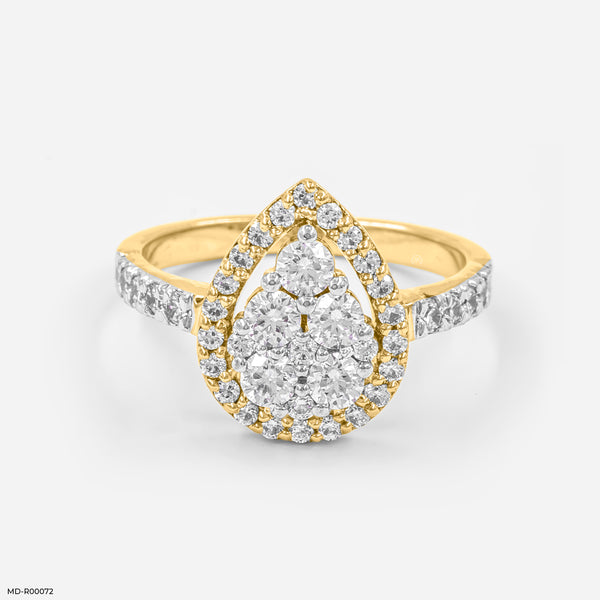 Pear Engagement Ring 14K Yellow Gold