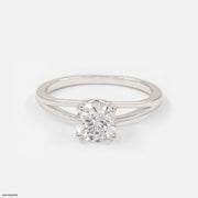 0.90 Carat Round Solitaire Ring 9K White Gold