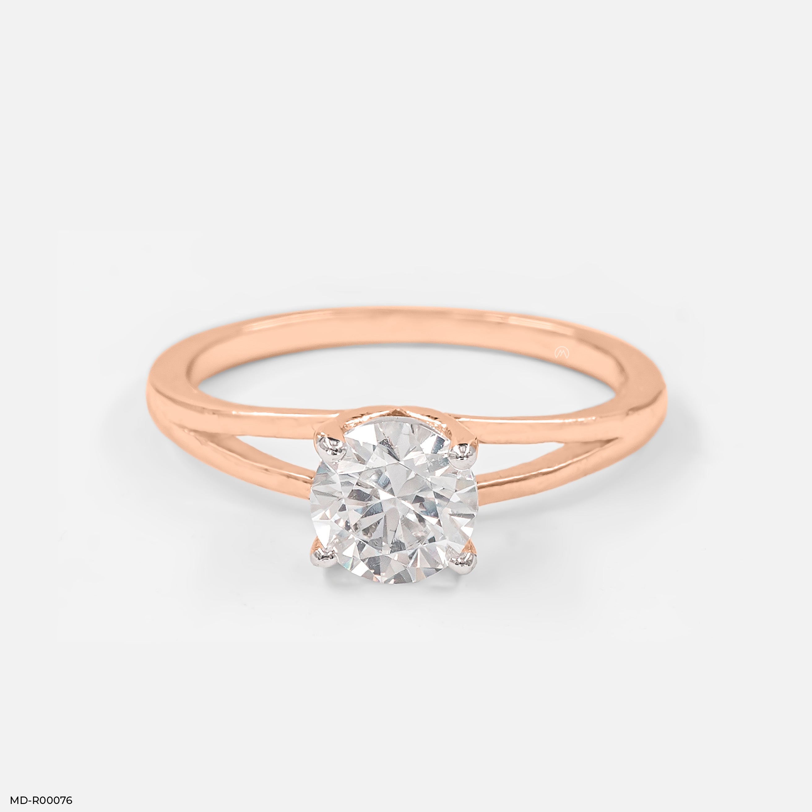 0.90 Carat Round Solitaire Ring 14K Rose Gold