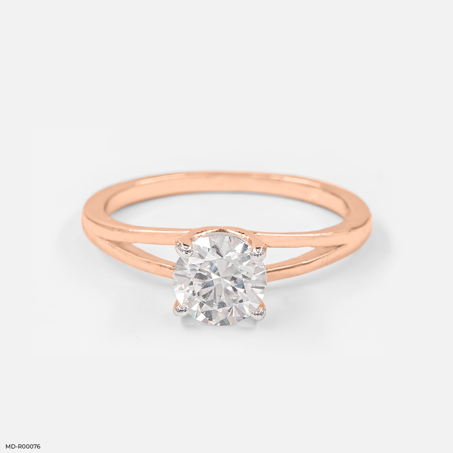 0.90 Carat Round Solitaire Ring 9K Rose Gold