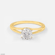 0.90 Carat Round Solitaire Ring 14K Yellow Gold