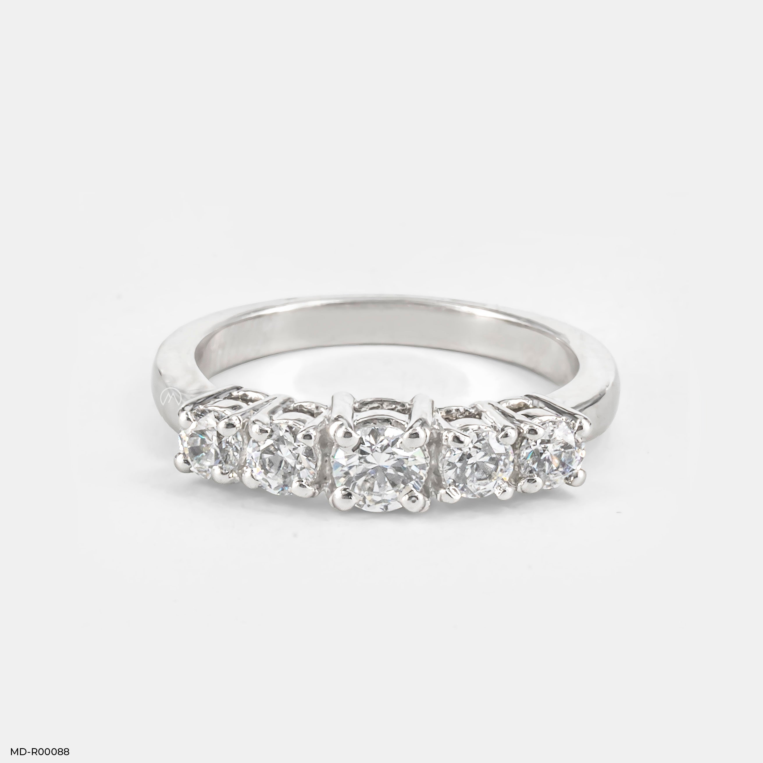 Five-Stone Trellis Ring 9K White Gold
