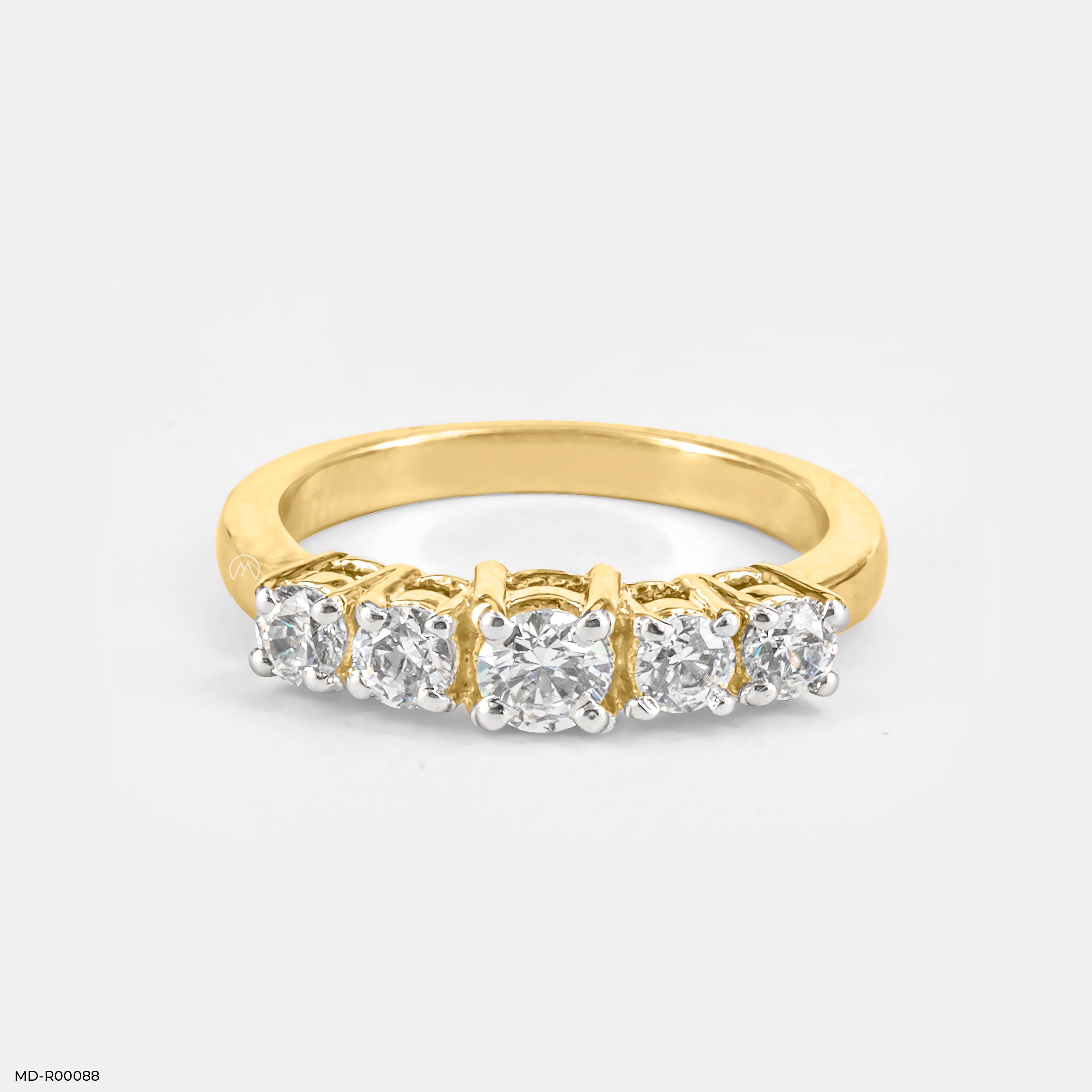 Five-Stone Trellis Ring 9K White Gold