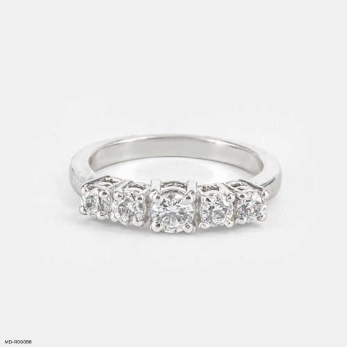 Five-Stone Trellis Ring 14K White Gold