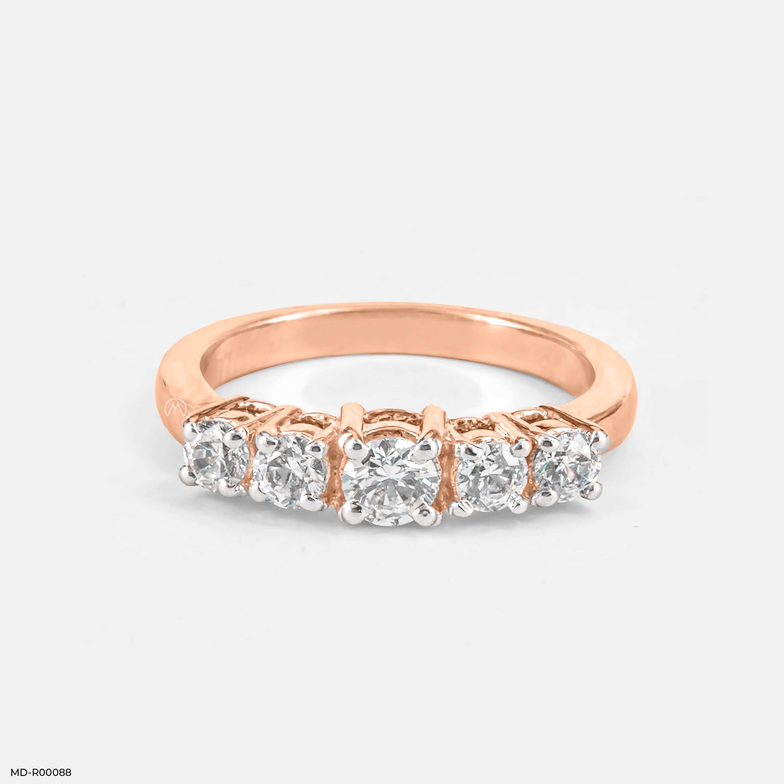 Five-Stone Trellis Ring 9K White Gold