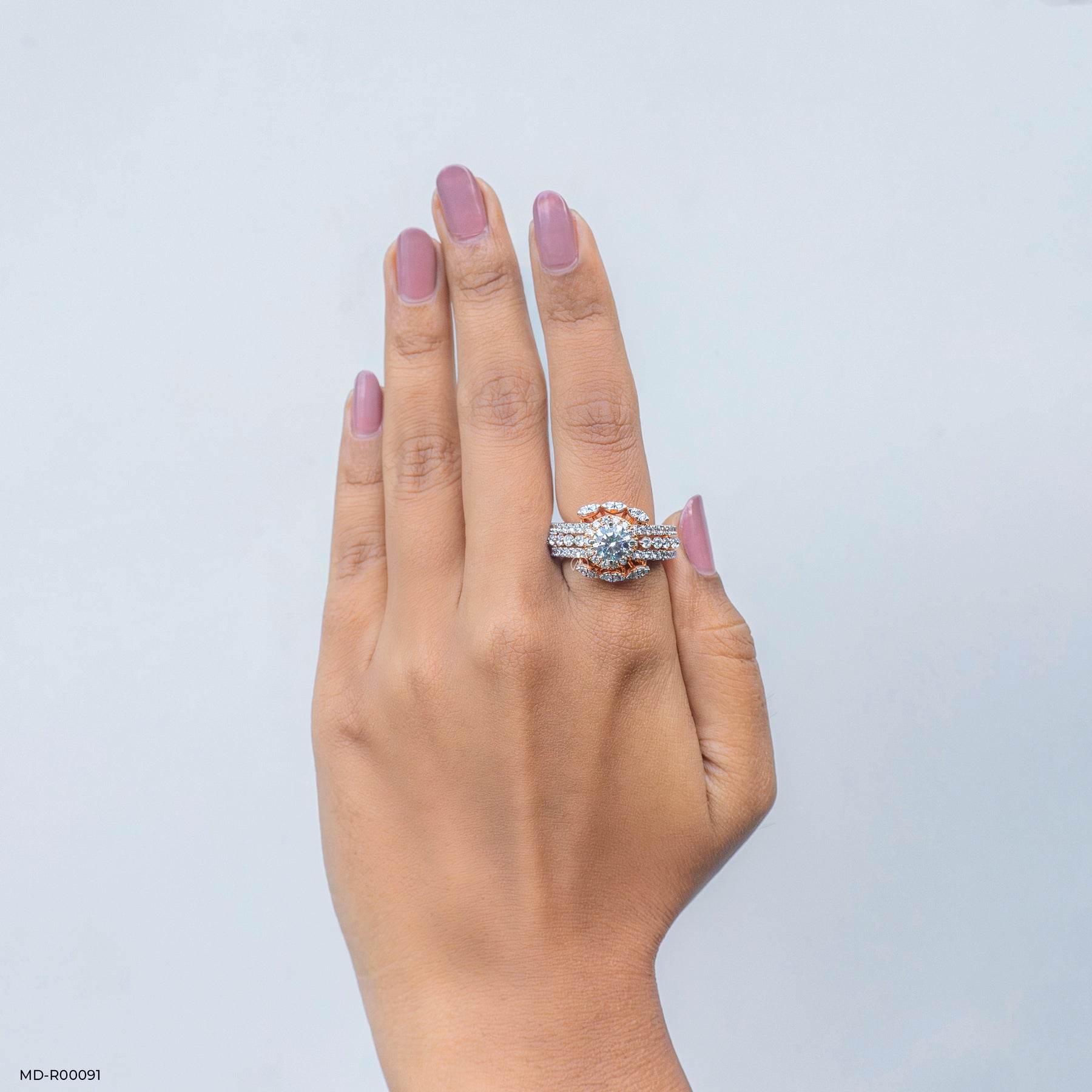 0.75 Carat Round Solitaire Halo Ring 14K Yellow Gold