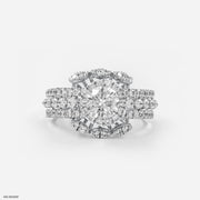 0.75 Carat Round Solitaire Halo Ring 14K White Gold