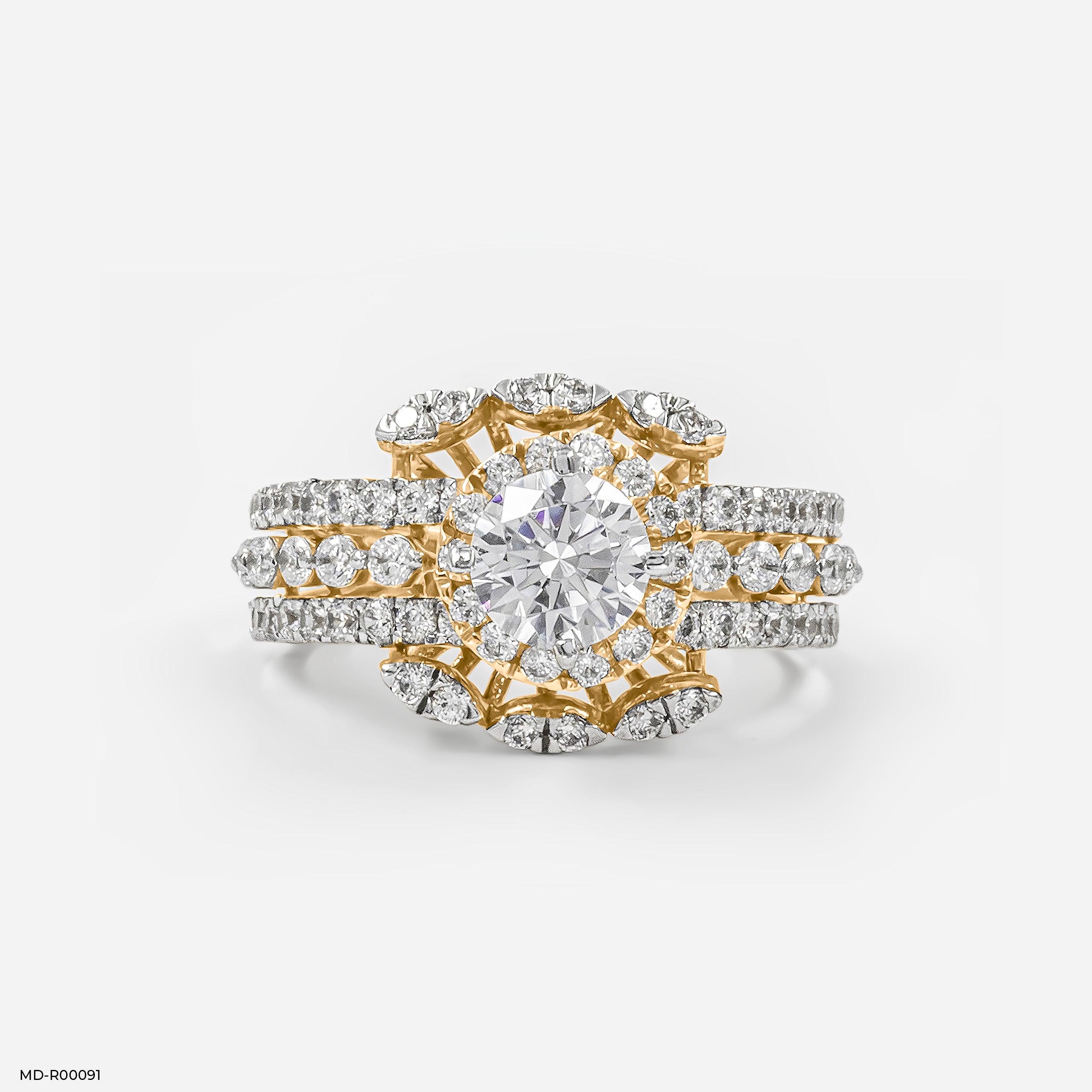 0.75 Carat Round Solitaire Halo Ring