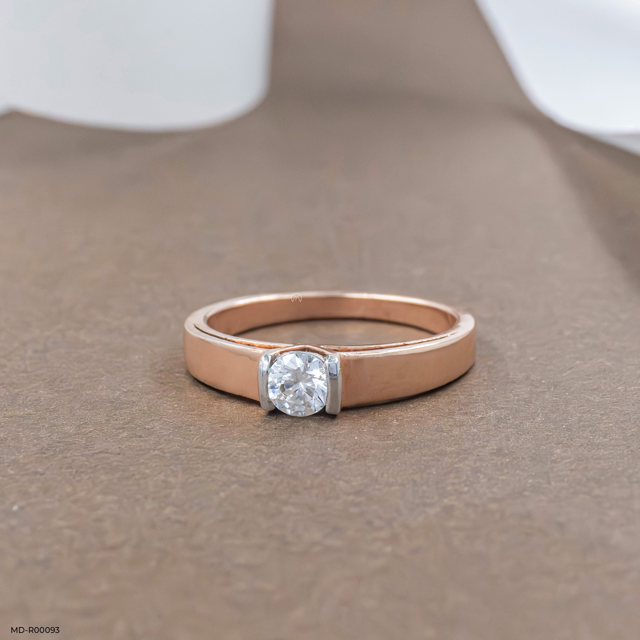 0.50 Carat Dual Layer Solitaire Ring 14K Rose Gold