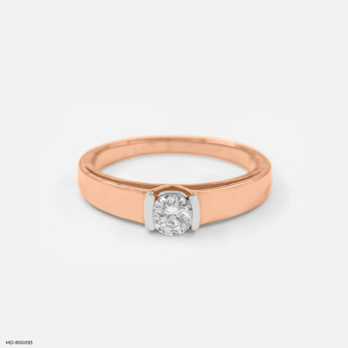 0.50 Carat Dual Layer Solitaire Ring 14K Rose Gold