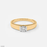 0.50 Carat Dual Layer Solitaire Ring 9K Yellow Gold