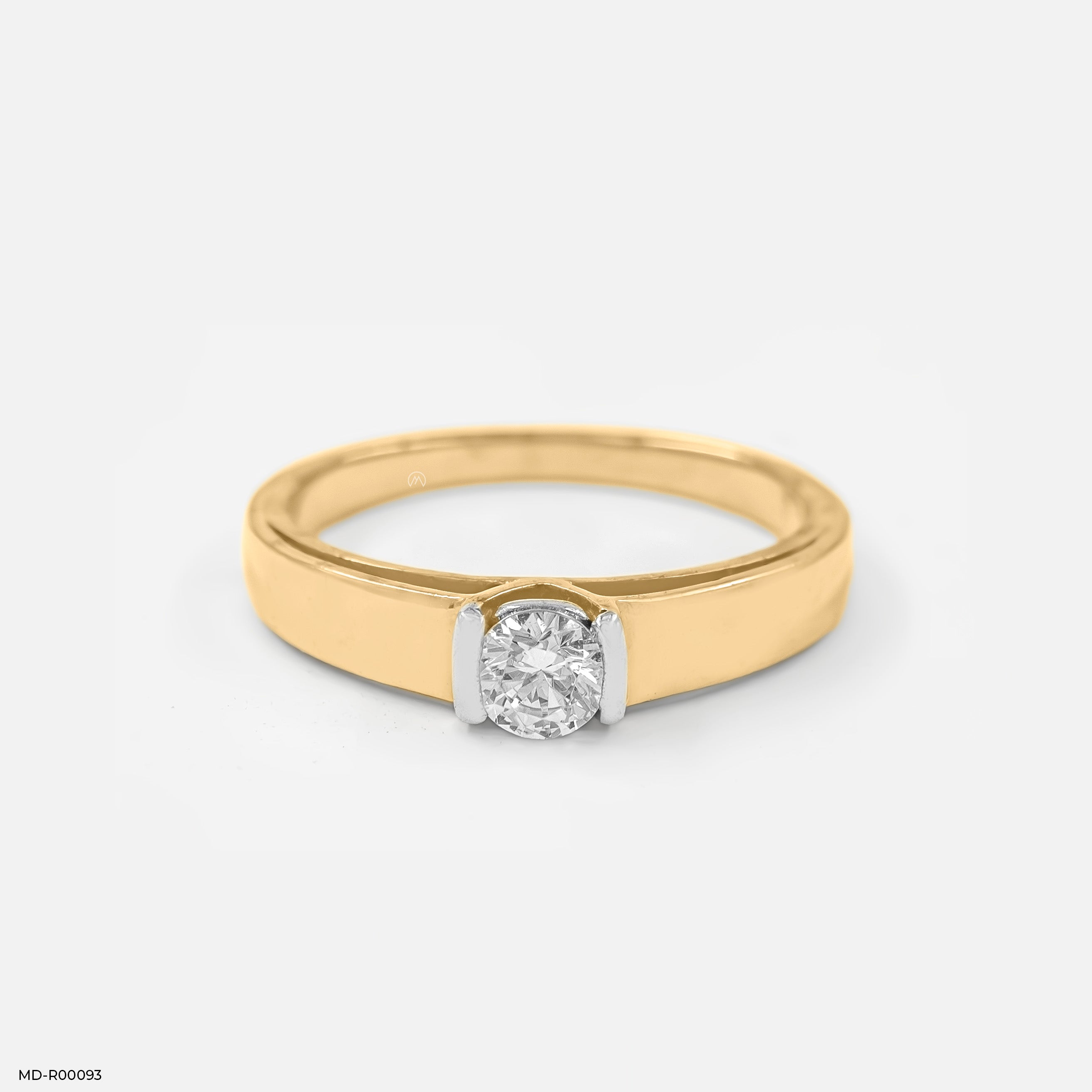 0.50 Carat Dual Layer Solitaire Ring 18K Yellow Gold