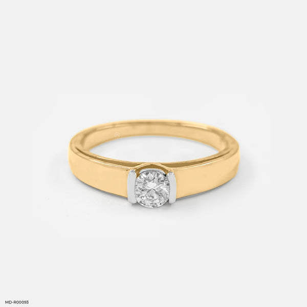 0.50 Carat Dual Layer Solitaire Ring 14K Yellow Gold